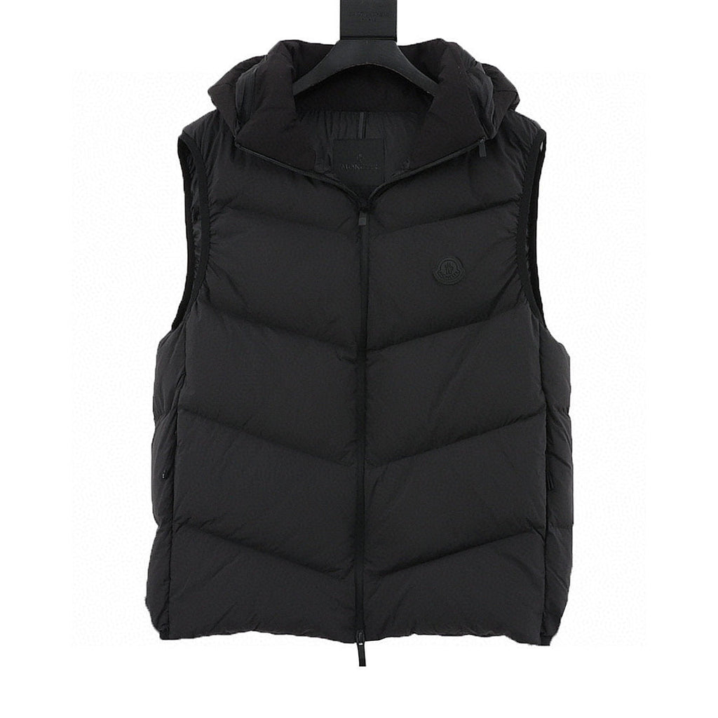 Moncler Black-Badge Hooded Down Vest - Black - front view