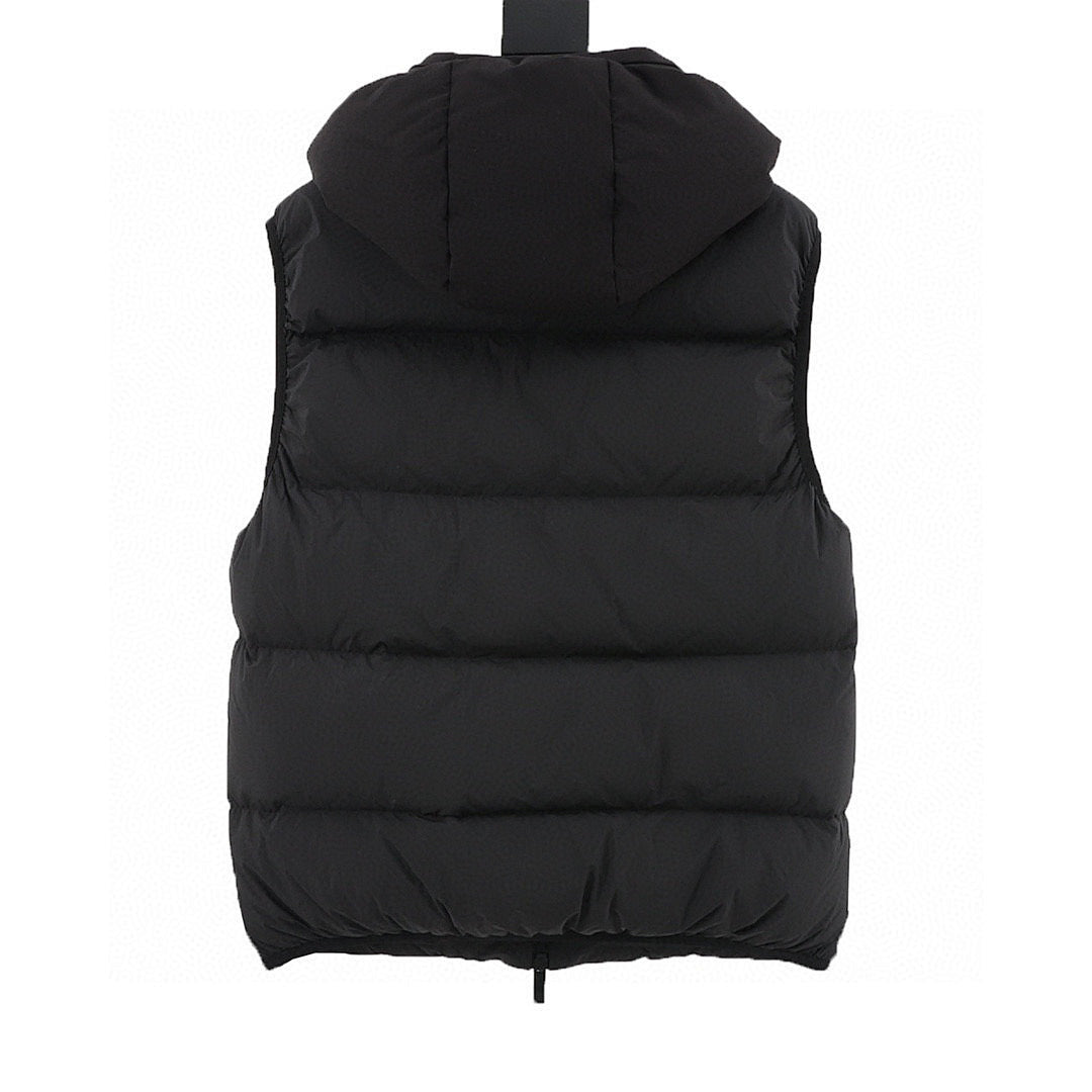 Moncler Black-Badge Hooded Down Vest - Black - back view
