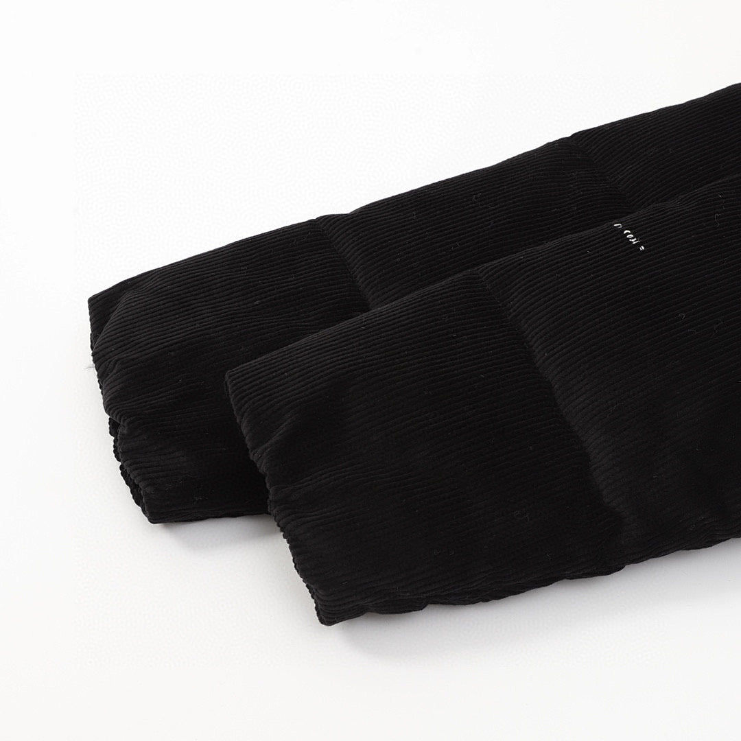 Moncler Corduroy Stand-Collar Down Jacket - Black - detail 2