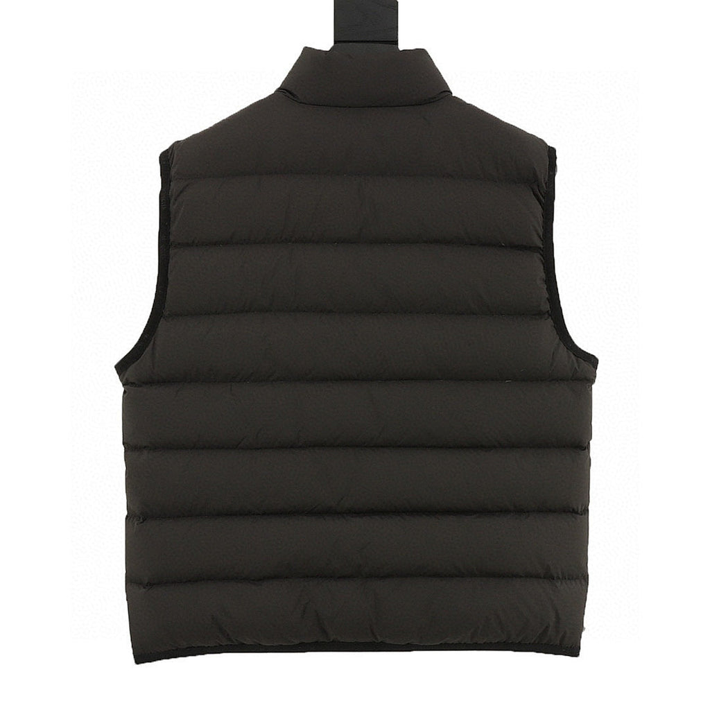 Moncler Letter-Trim Quilted Vest - Black - back view