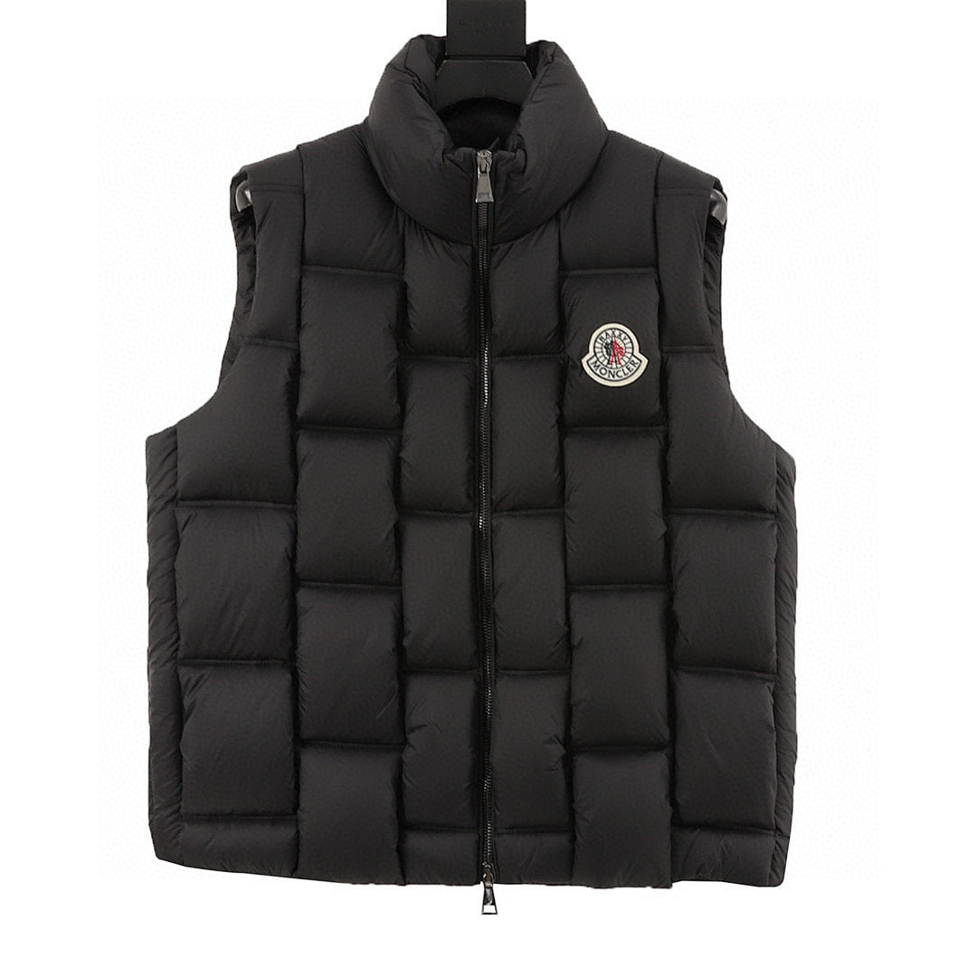 Moncler Woven-Panel Padded Vest - Black - front view