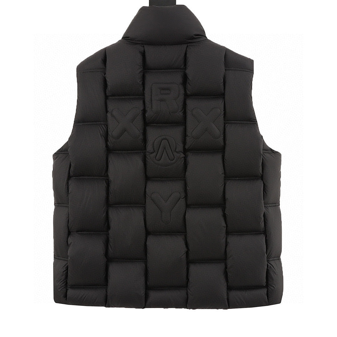 Moncler Woven-Panel Padded Vest - Black - back view