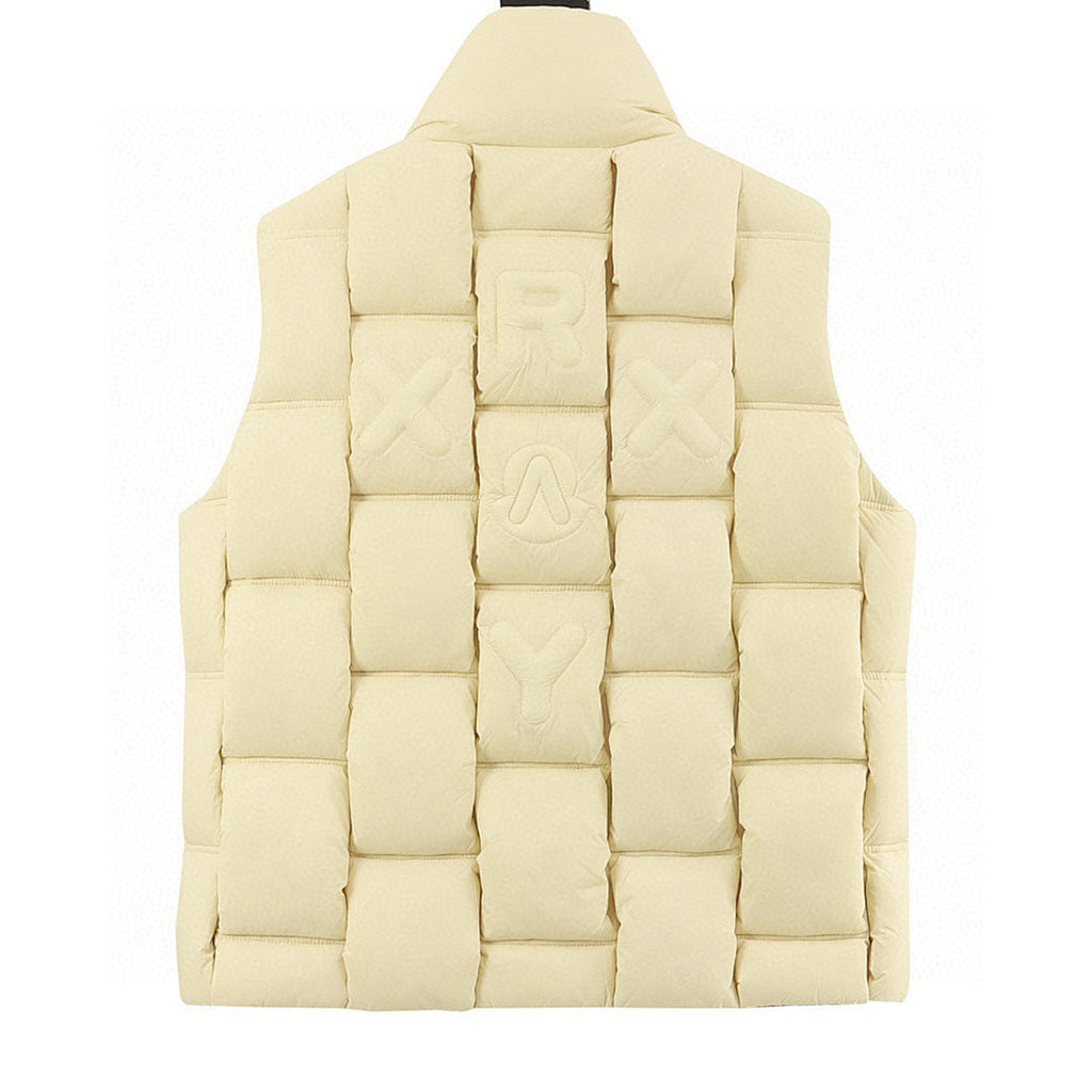 Moncler Woven-Panel Padded Vest - Ivory - back view