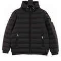 Moncler Horizontal-Quilt Hooded Down Jacket - Black - front view