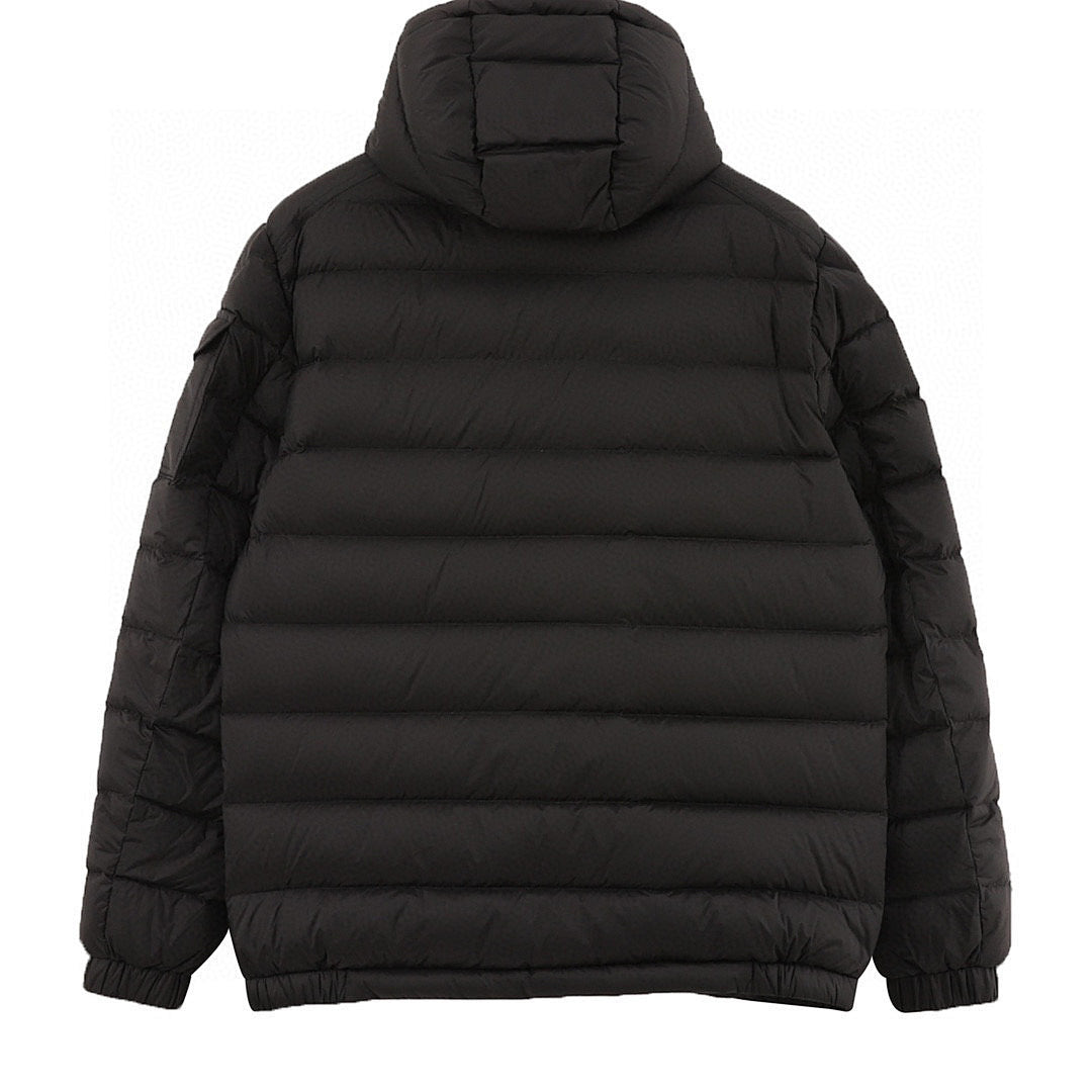 Moncler Horizontal-Quilt Hooded Down Jacket - Black - back view
