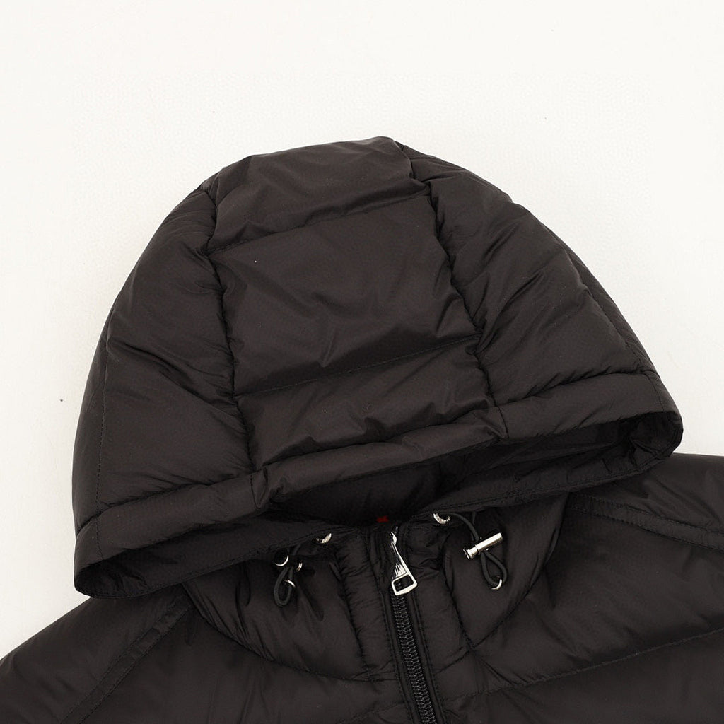 Moncler Horizontal-Quilt Hooded Down Jacket - Black - detail 1