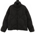 Moncler Geometric-Quilt Stand-Collar Down Jacket - Black - front view