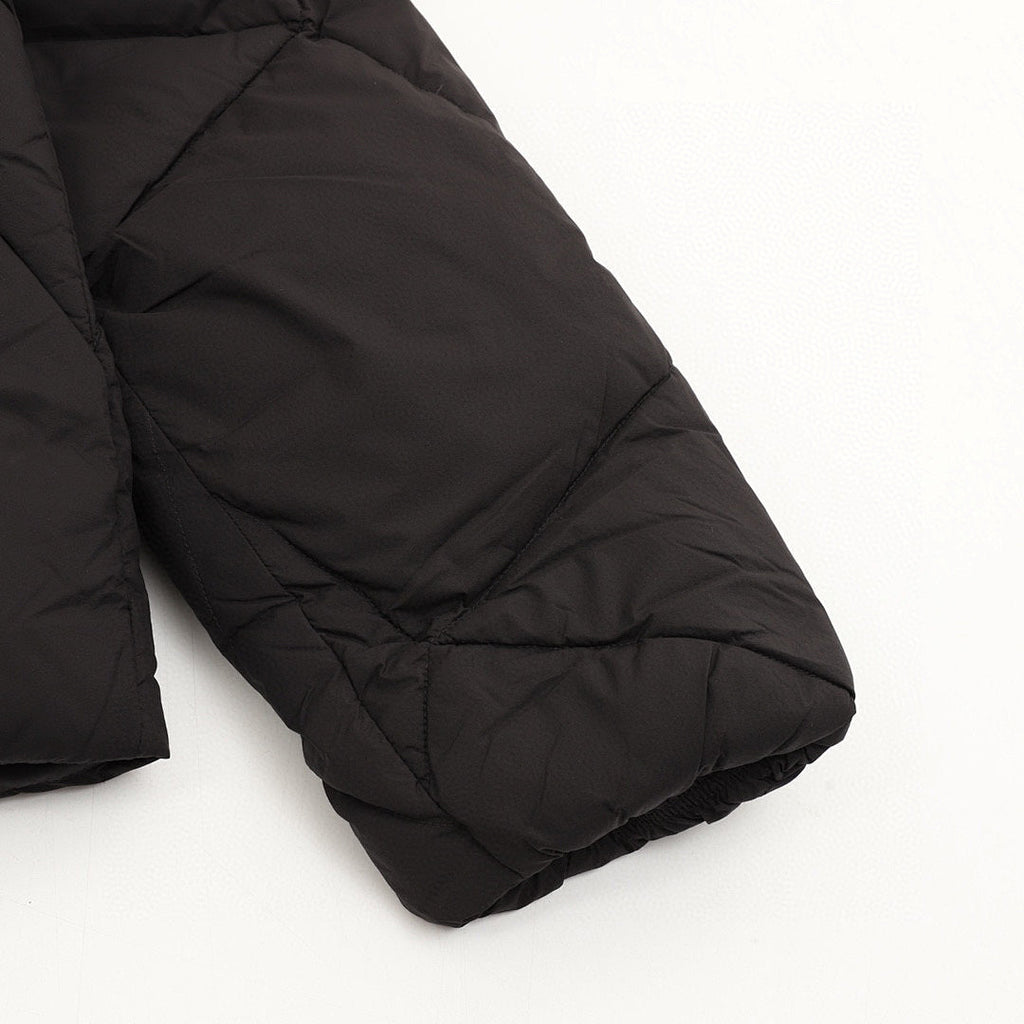 Moncler Geometric-Quilt Stand-Collar Down Jacket - Black - detail 3