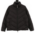 Moncler Chevron Stand-Collar Down Jacket - Black - front view