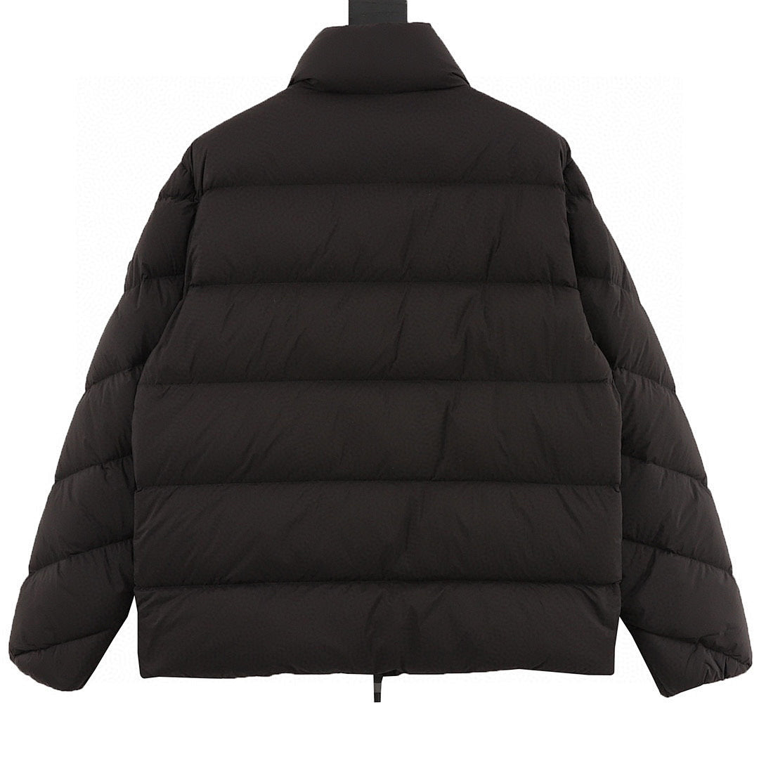 Moncler Chevron Stand-Collar Down Jacket - Black - back view