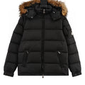 Moncler Mayaf Fur-Trim Hooded Down Jacket - Black - front view