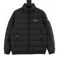 Moncler Chest-Letter Stand-Collar Down Jacket - Black - front view