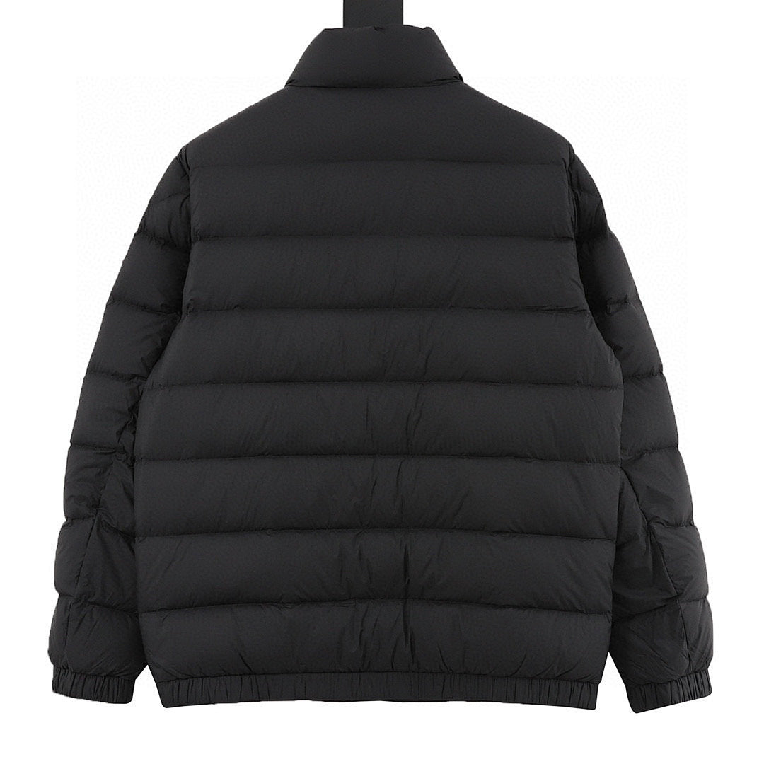 Moncler Chest-Letter Stand-Collar Down Jacket - Black - back view