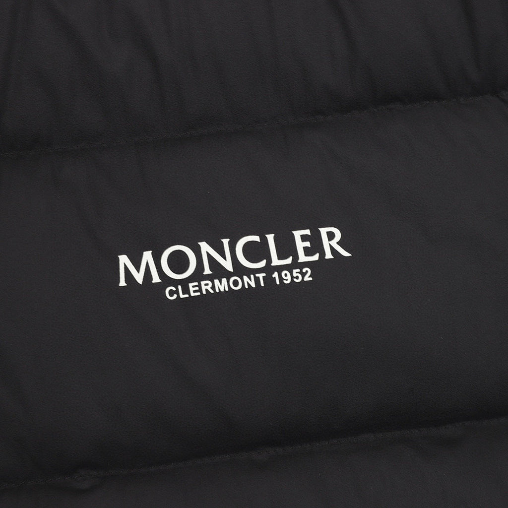 Moncler Chest-Letter Stand-Collar Down Jacket - Black - detail 2