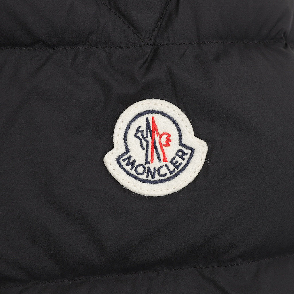 Moncler Chest-Letter Stand-Collar Down Jacket - Black - detail 3