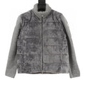 Moncler Women's Textured Panel Zip Cardigan - Gray - front view