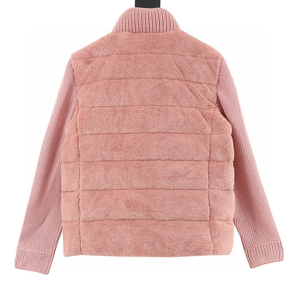 Moncler Women's Textured Panel Zip Cardigan - Pink - back view
