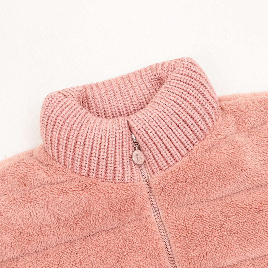 Moncler Women's Textured Panel Zip Cardigan - Pink - detail 1