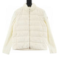 Moncler Women's Textured Panel Zip Cardigan - Ivory - front view