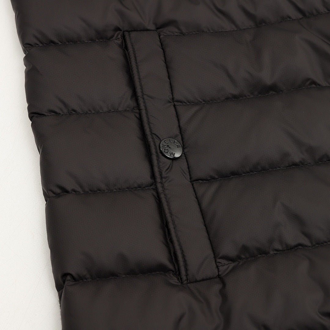 Moncler Knit-Sleeve Hooded Padded Cardigan - Black - detail 3