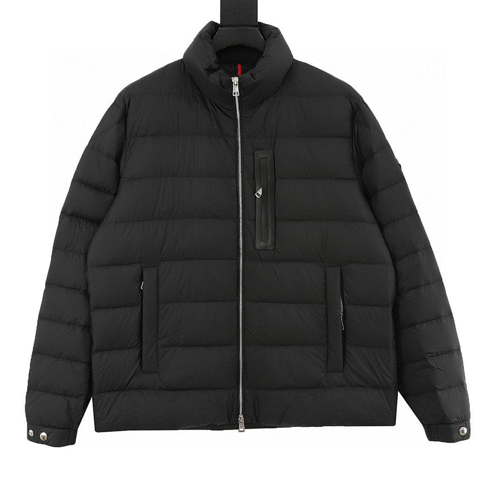 Moncler Black-Badge Stand-Collar Down Jacket - Black - front view