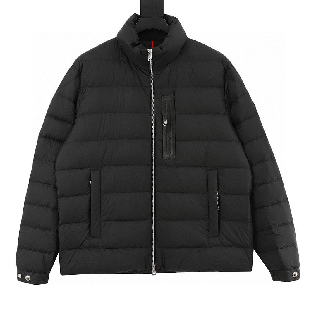 Moncler Black-Badge Stand-Collar Down Jacket - Black - front view