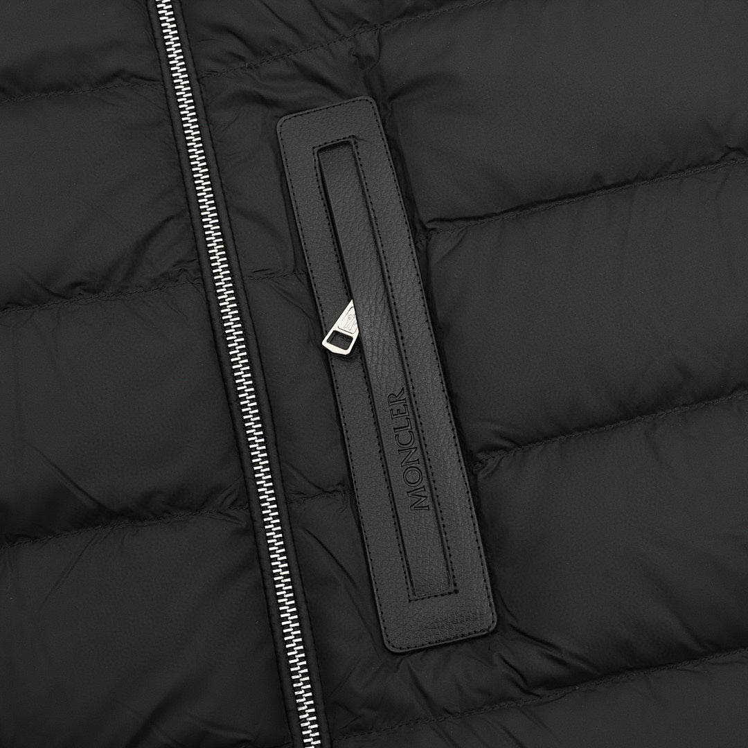 Moncler Black-Badge Stand-Collar Down Jacket - Black - detail 2