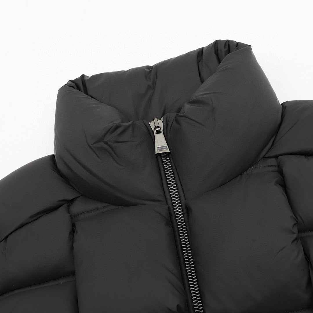 Moncler Woven-Panel Down Jacket - Black - detail 1