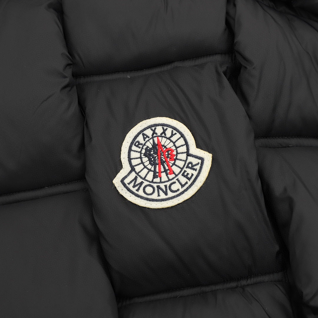 Moncler Woven-Panel Down Jacket - Black - detail 2
