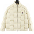 Moncler Woven-Panel Down Jacket - Ivory - front view
