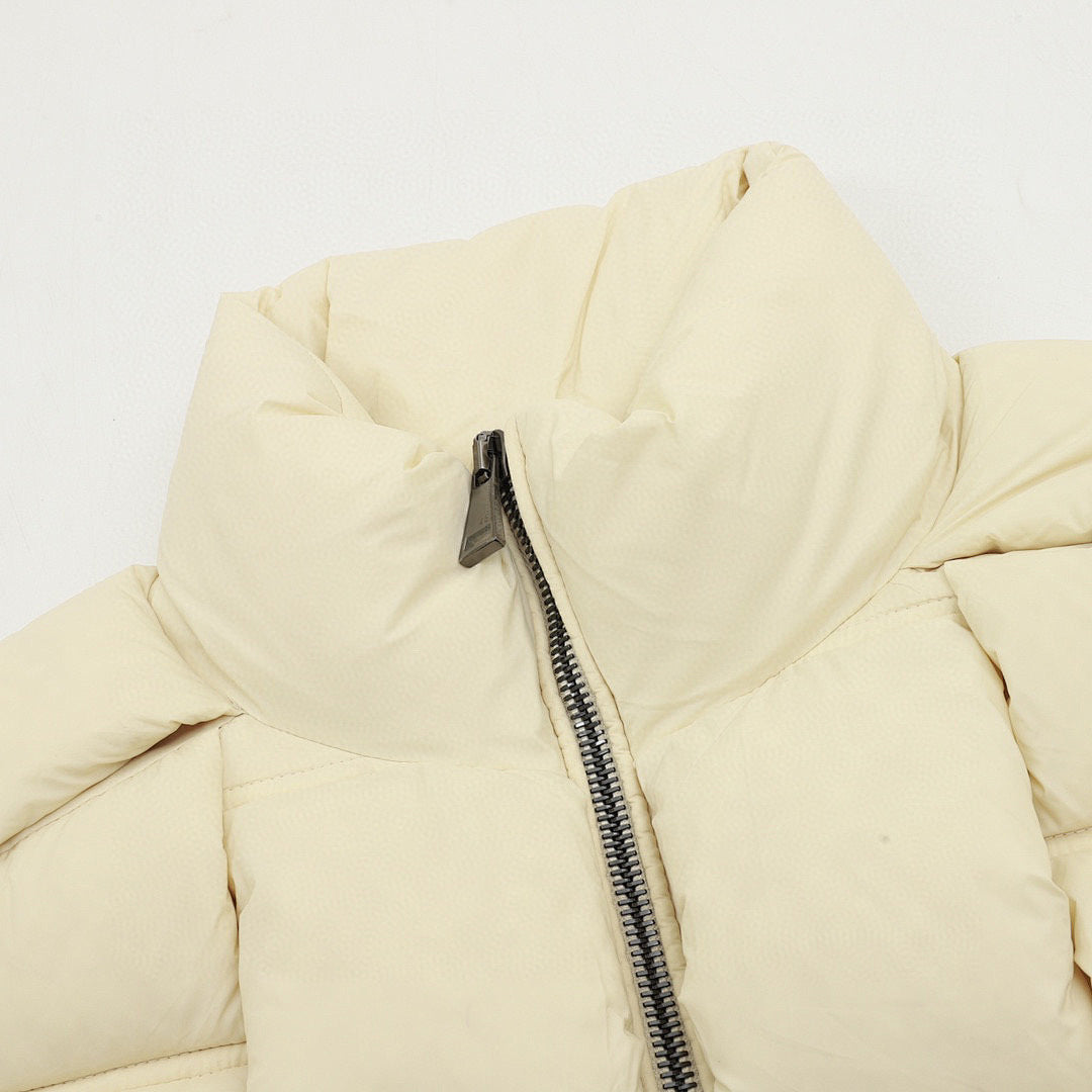 Moncler Woven-Panel Down Jacket - Ivory - detail 1