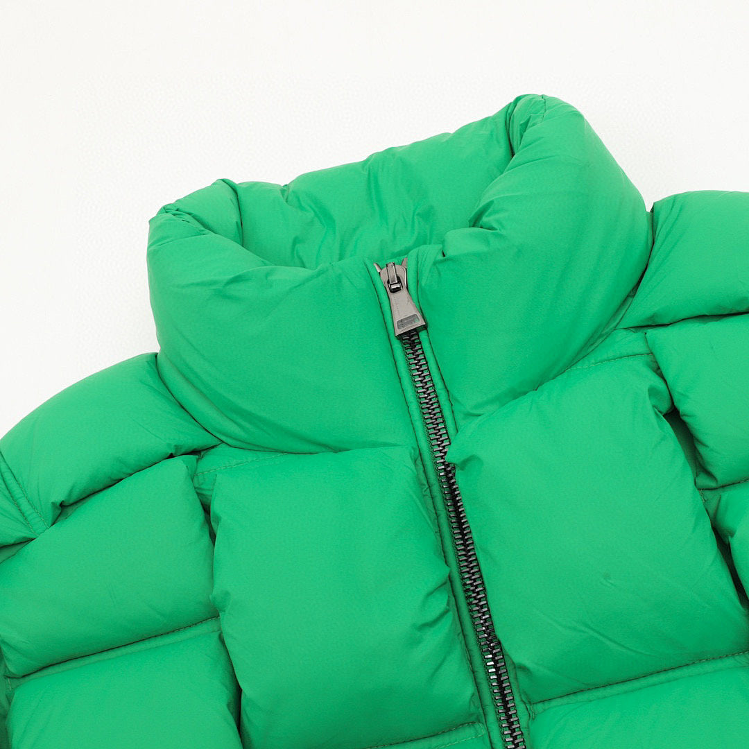 Moncler Woven-Panel Down Jacket - Green - detail 1