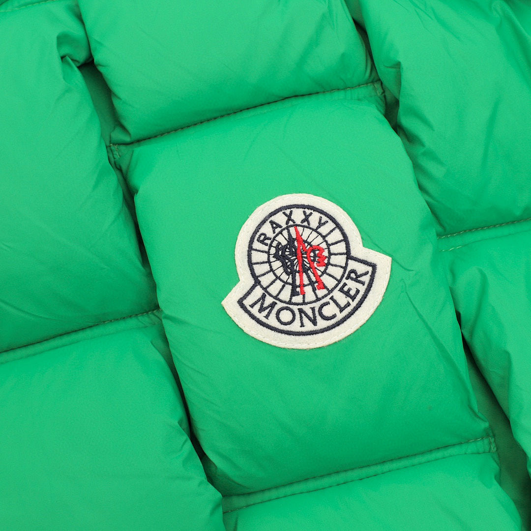 Moncler Woven-Panel Down Jacket - Green - detail 2