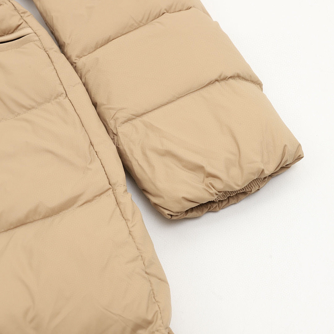 Moncler Hermifur Women's Belted Long Down Coat - Beige - detail 2