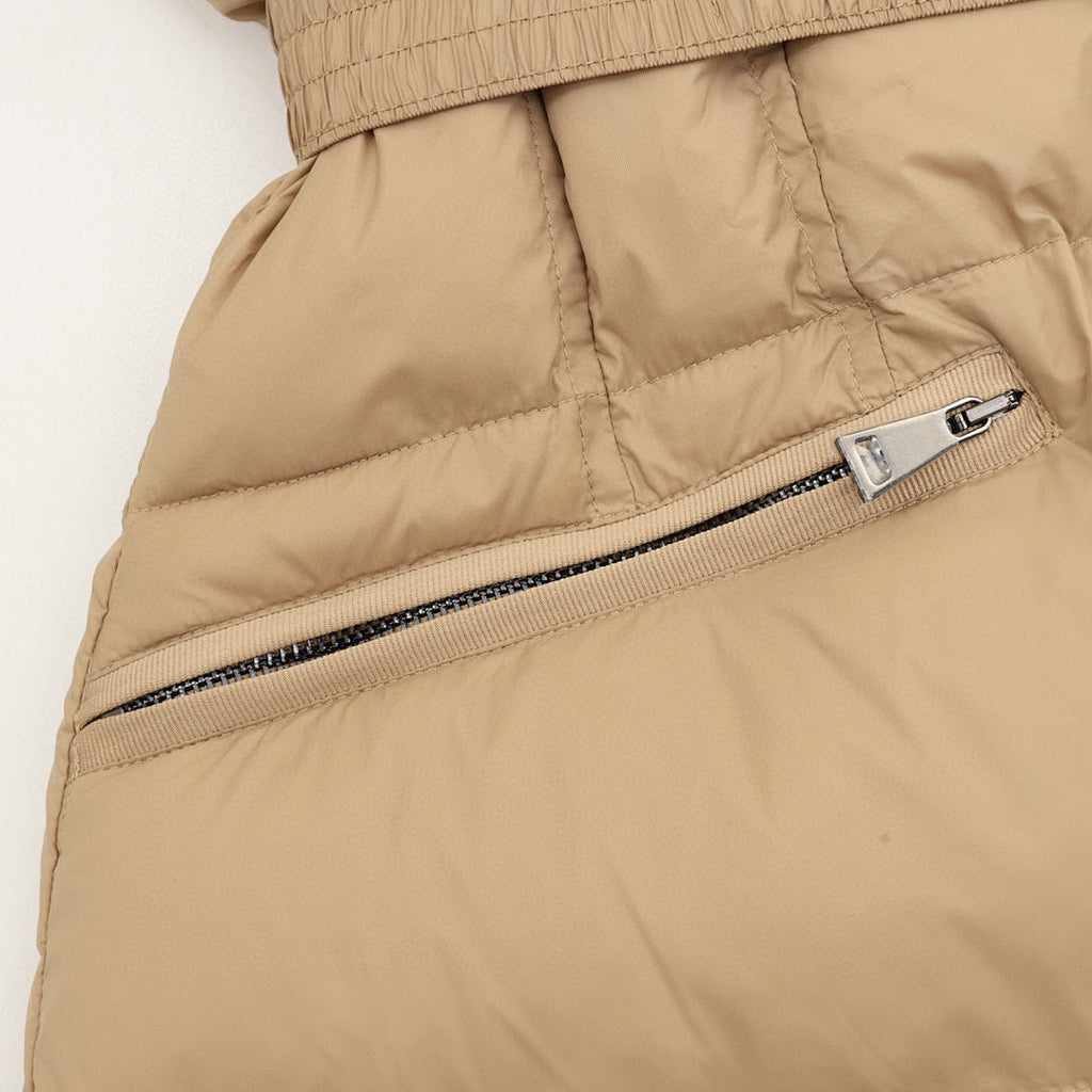 Moncler Hermifur Women's Belted Long Down Coat - Beige - detail 3