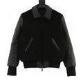 Moncler Textured Reversible Down Bomber Jacket - Black - front view