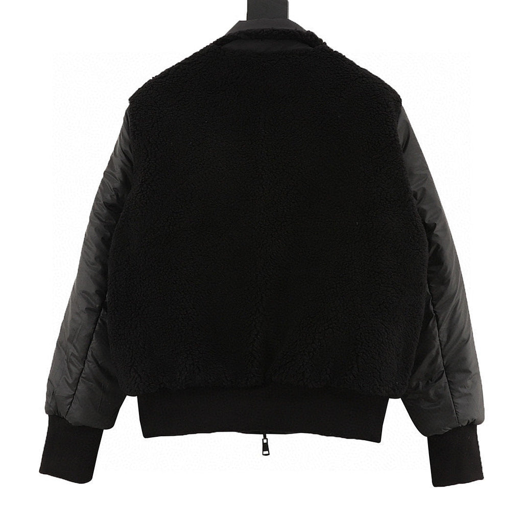 Moncler Textured Reversible Down Bomber Jacket - Black - back view