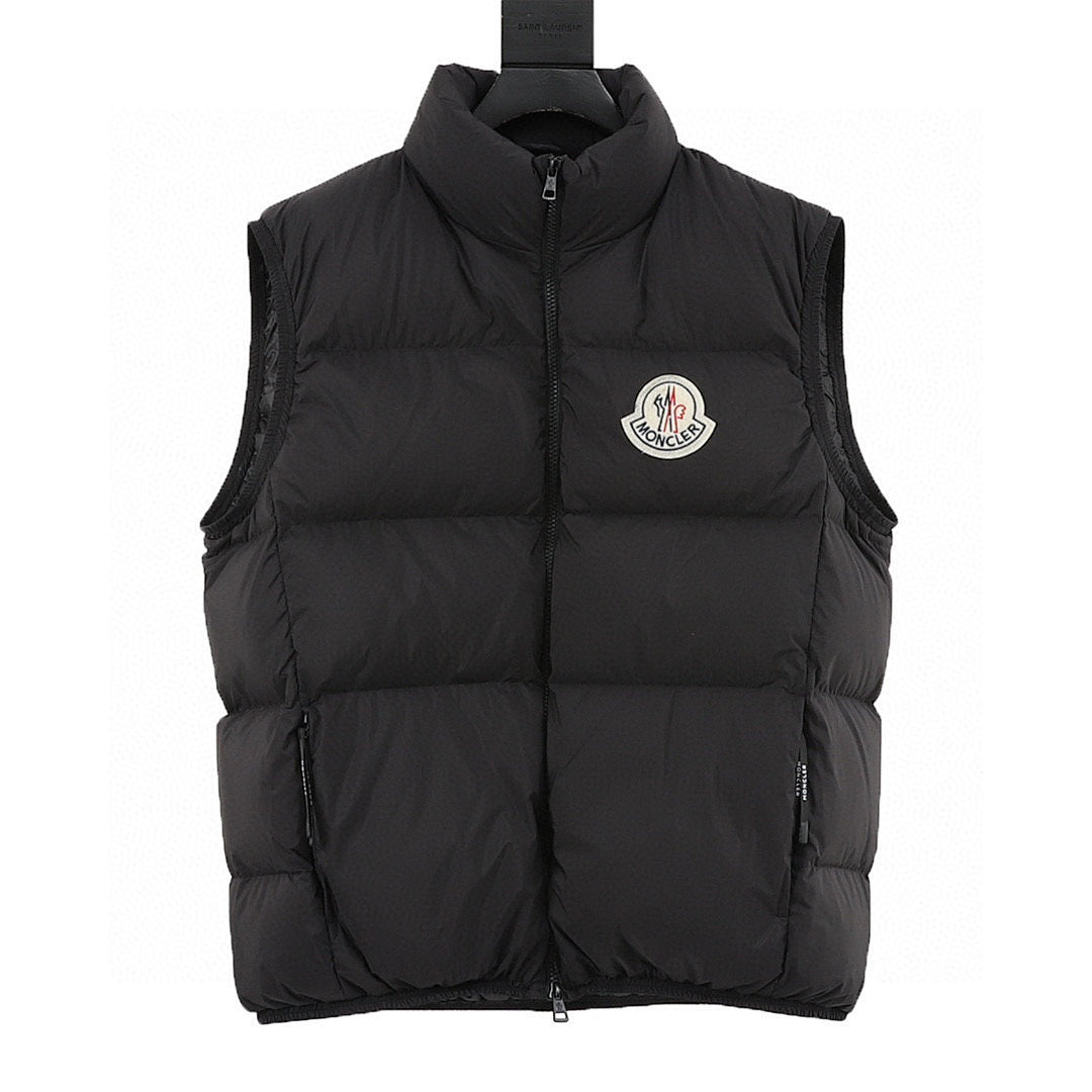 Moncler Alma Stand-Collar Down Vest - Black - front view