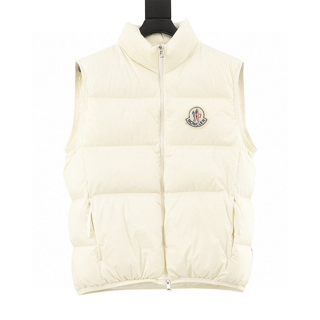 Moncler Alma Stand-Collar Down Vest - Ivory - front view