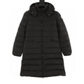 Moncler Women's Slim Long Hooded Down Coat - Black - front view