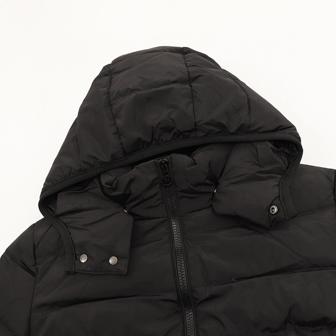 Moncler Women's Slim Long Hooded Down Coat - Black - detail 1