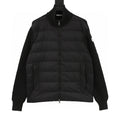Moncler Knit-Sleeve Quilted Zip Cardigan - Black - front view