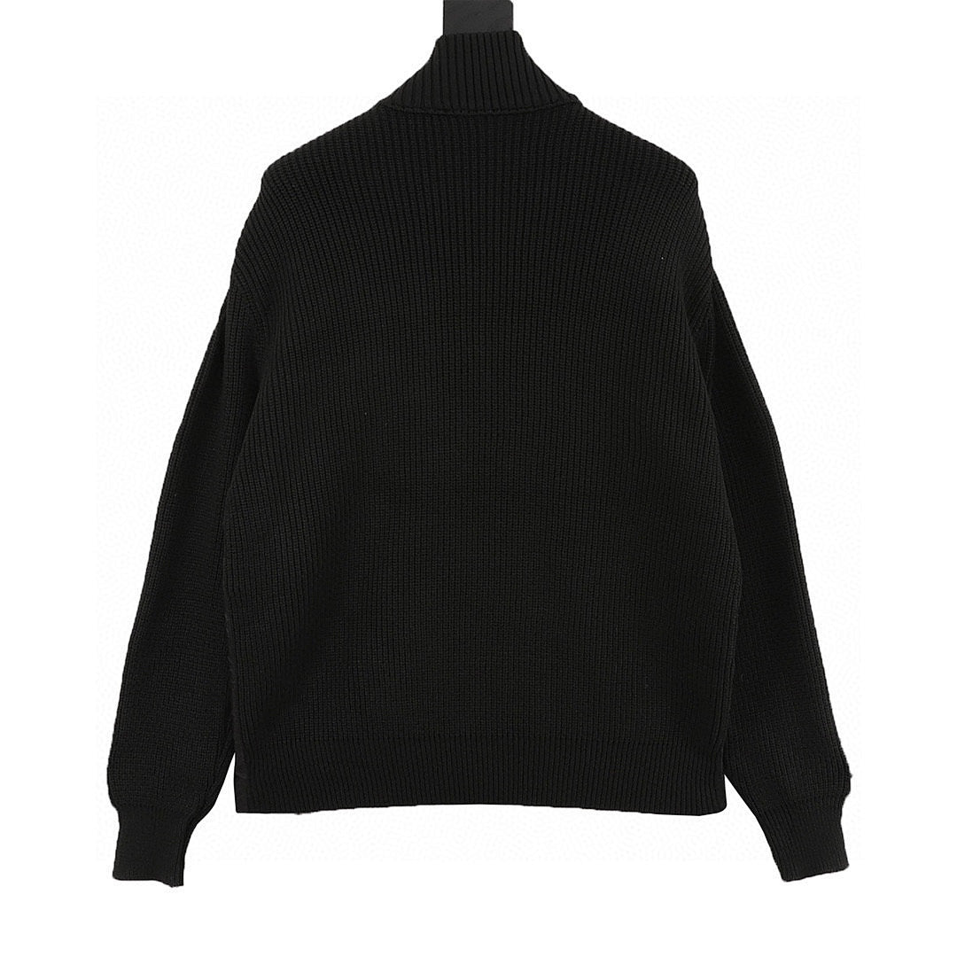 Moncler Knit-Sleeve Quilted Zip Cardigan - Black - back view