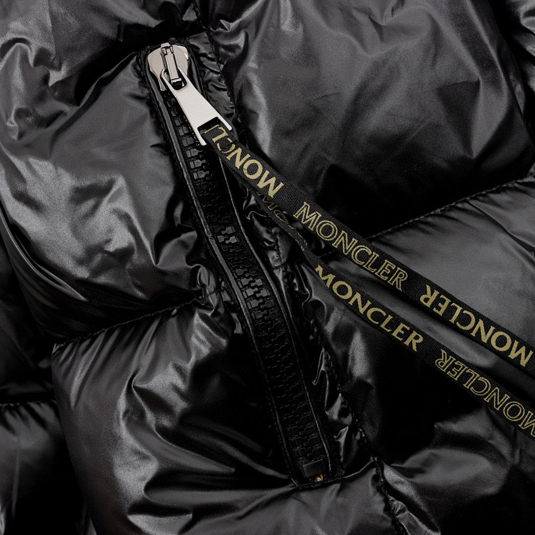 Moncler Contrast-Hood Down Jacket - Black and Gold - detail 2