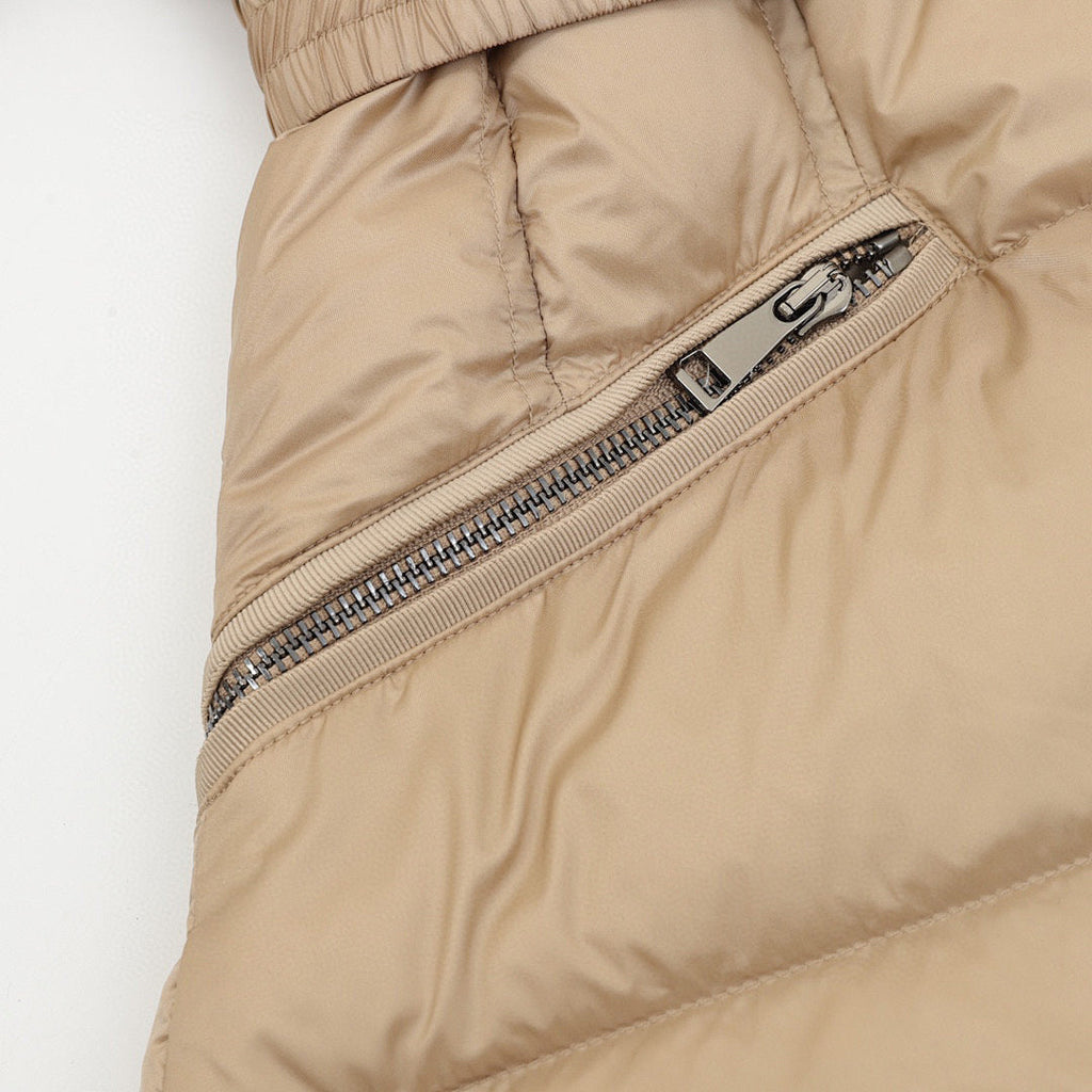 Moncler Hermifur Women's Belted Short Down Jacket - Beige - detail 2