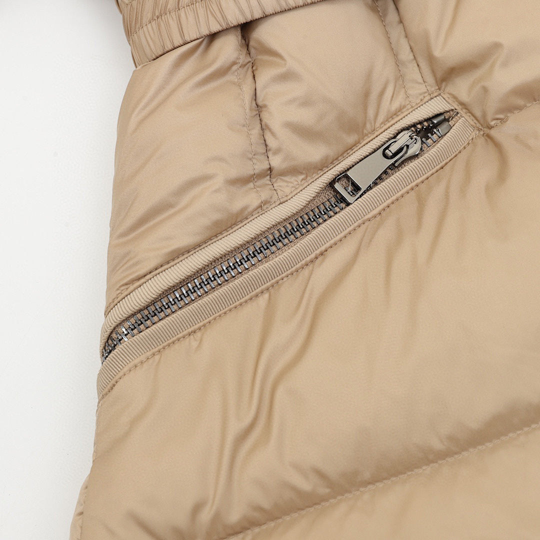Moncler Hermifur Women's Belted Short Down Jacket - Beige - detail 2