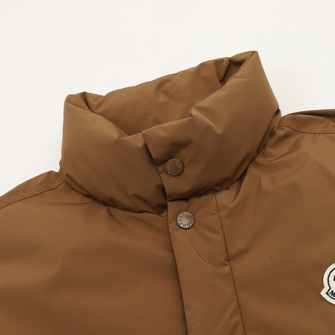 Moncler Epine Stand-Collar Down Jacket - Brown - detail 1