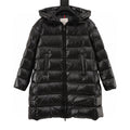 Moncler Women's Mid-Length Hooded Down Coat - Black - front view