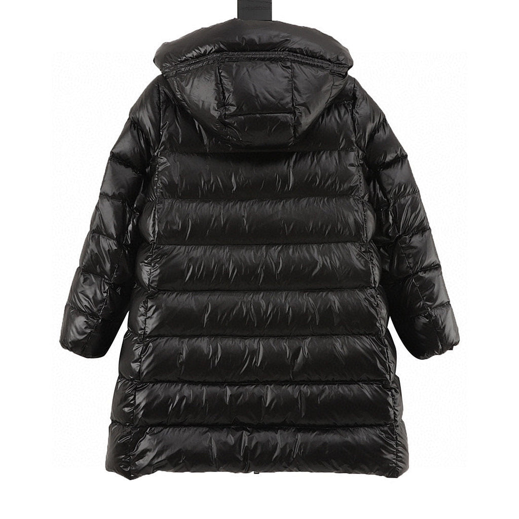 Moncler Women's Mid-Length Hooded Down Coat - Black - back view