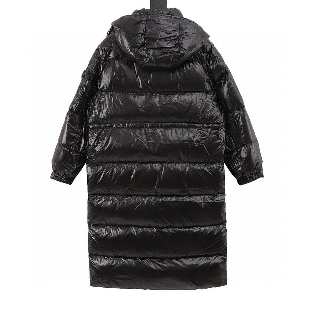 Moncler Detachable-Hood Long Down Coat - Black - back view